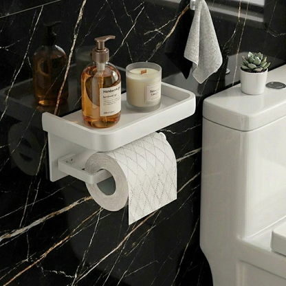 CalmHold™ – Toilettenpapierhalter mit Ablage, ohne Bohren