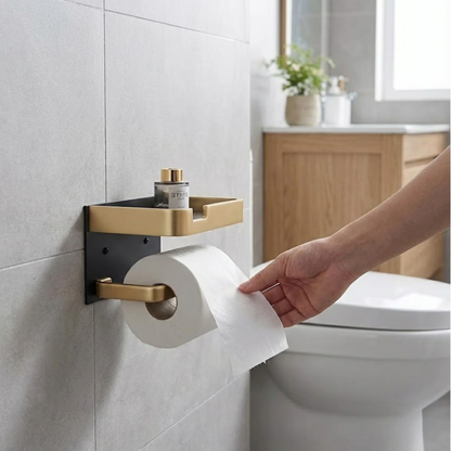 CalmHold™ – Toilettenpapierhalter mit Ablage, ohne Bohren