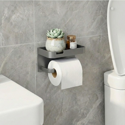 CalmHold™ – Toilettenpapierhalter mit Ablage, ohne Bohren