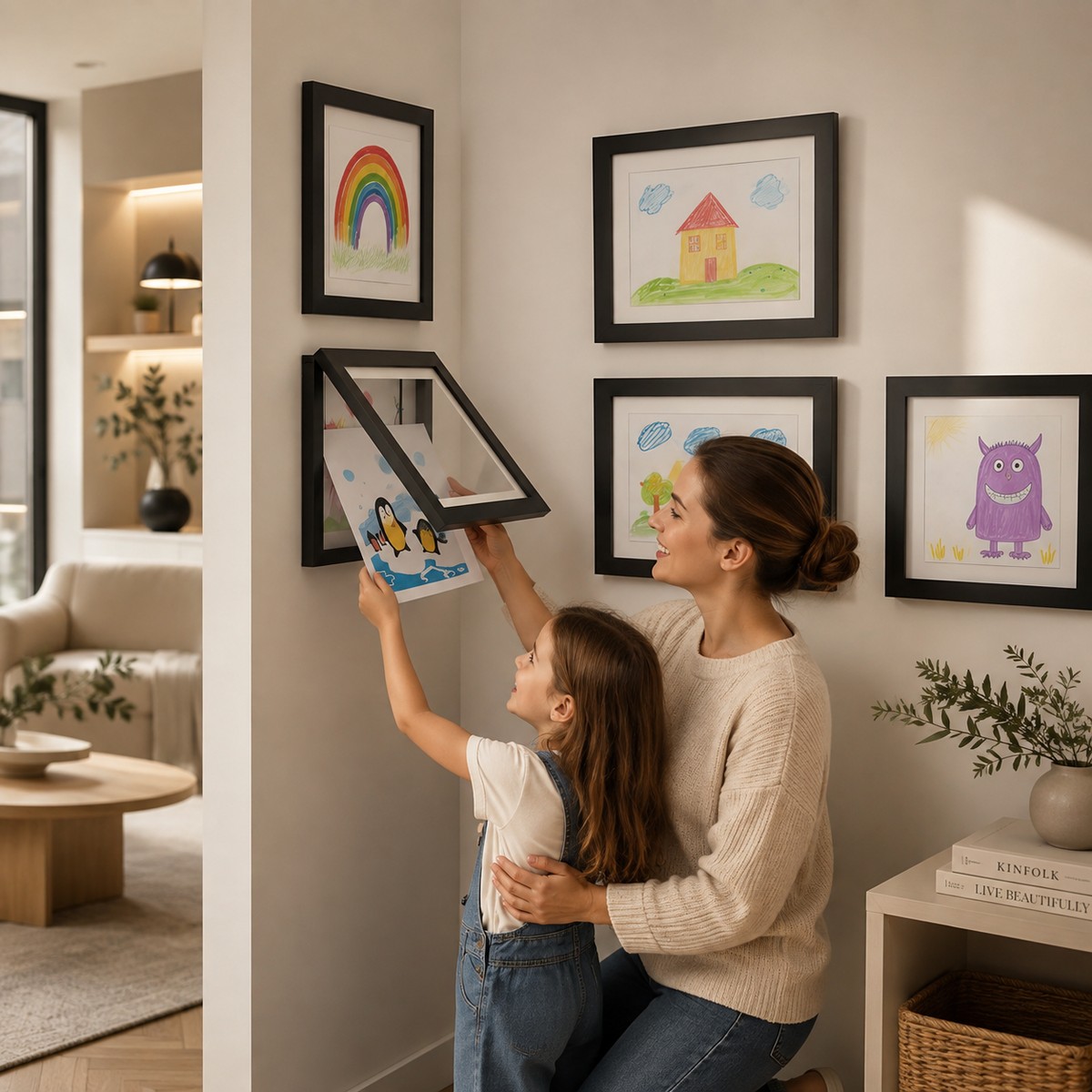 KunstMoment™ - Bilderrahmen für bis zu 100 Kinderzeichnungen