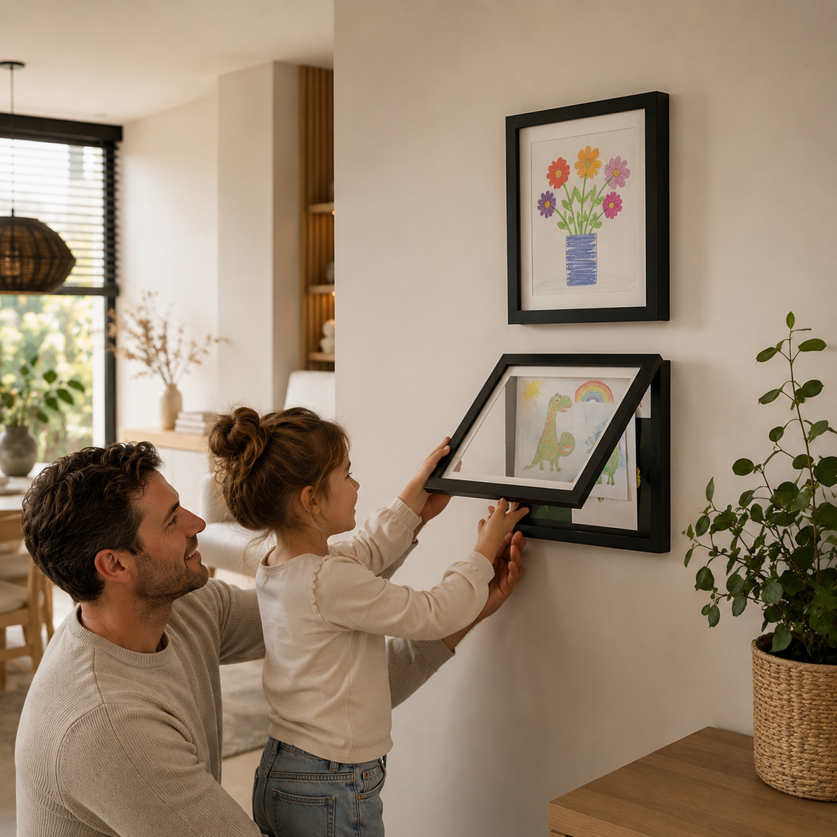 KunstMoment™ - Bilderrahmen für bis zu 100 Kinderzeichnungen