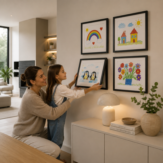 KunstMoment™ - Bilderrahmen für bis zu 100 Kinderzeichnungen