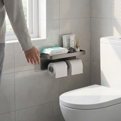 CalmHold™ – Toilettenpapierhalter mit Ablage, ohne Bohren