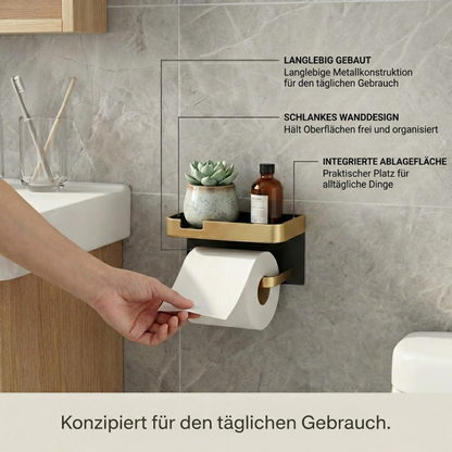 CalmHold™ – Toilettenpapierhalter mit Ablage, ohne Bohren
