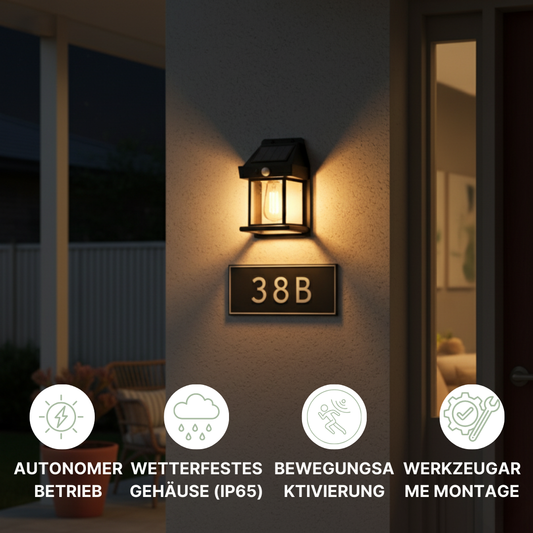 LichtTor™ – Solar-Wandleuchte mit Bewegungsmelder