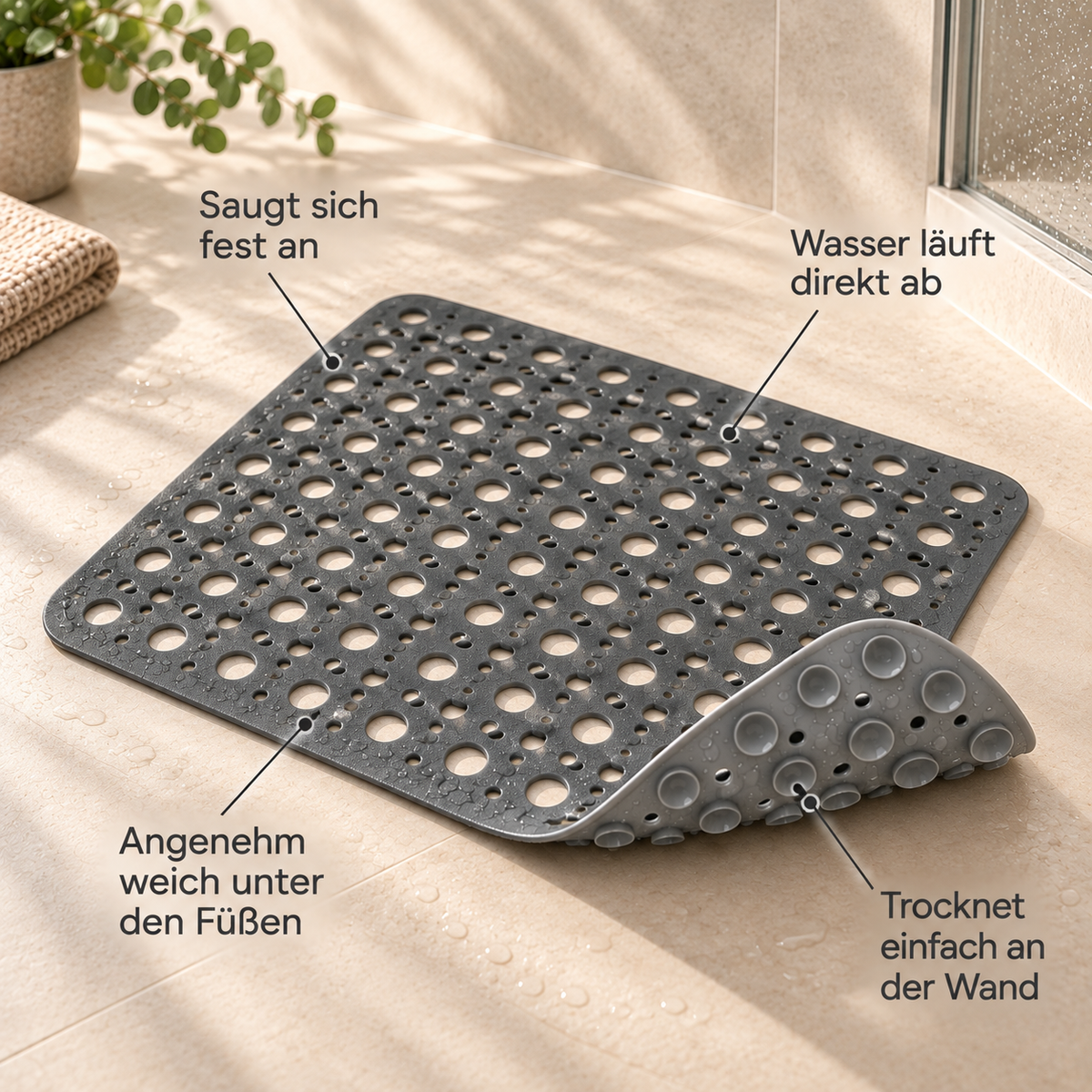Veerla™ - Antirutsch-Duschmatte mit Saugnäpfen