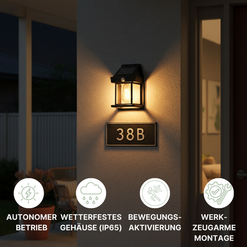 LichtTor™ – Solar-Wandleuchte mit Bewegungsmelder